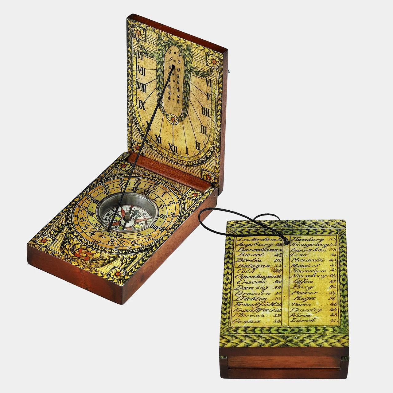 Folding Diptych Sundial Portable Compass Replica German Watch