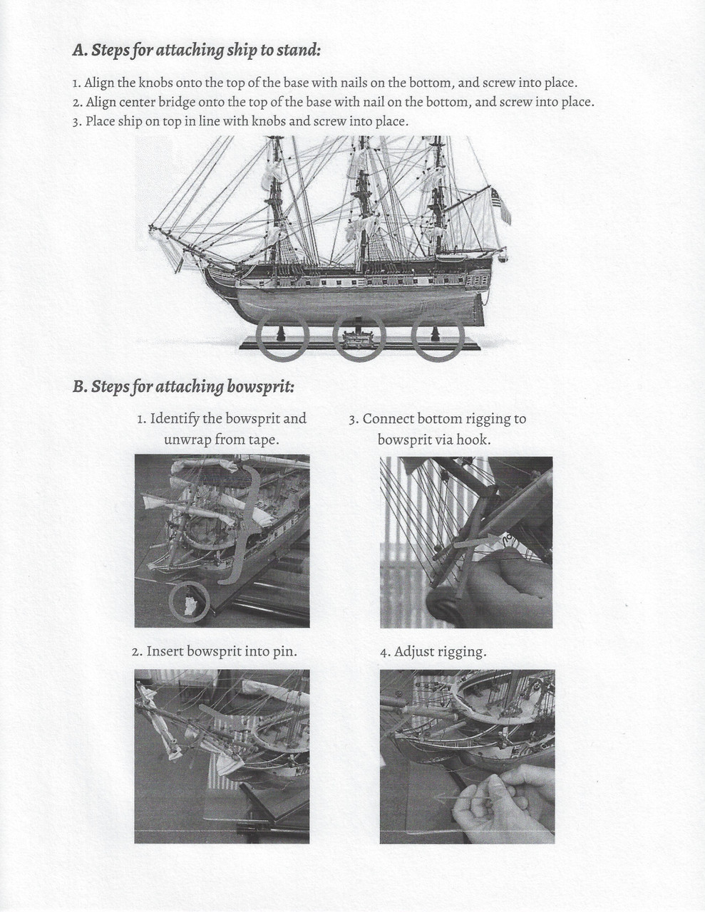 Instructions Sovereign of the Seas Tall Ship Model