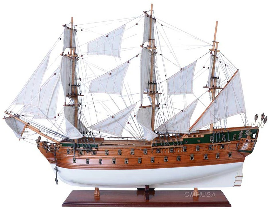 Danish Norske Love Tall Ship Wooden Model Norwegian Lion