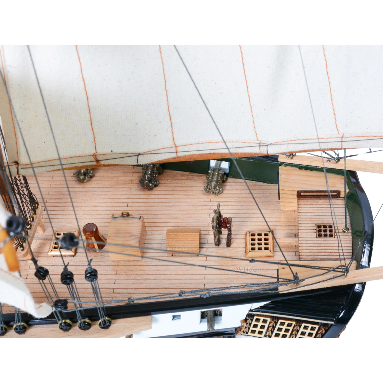 Russian Brig Merkuriy Mercury Painted Tall Ship Wooden Model