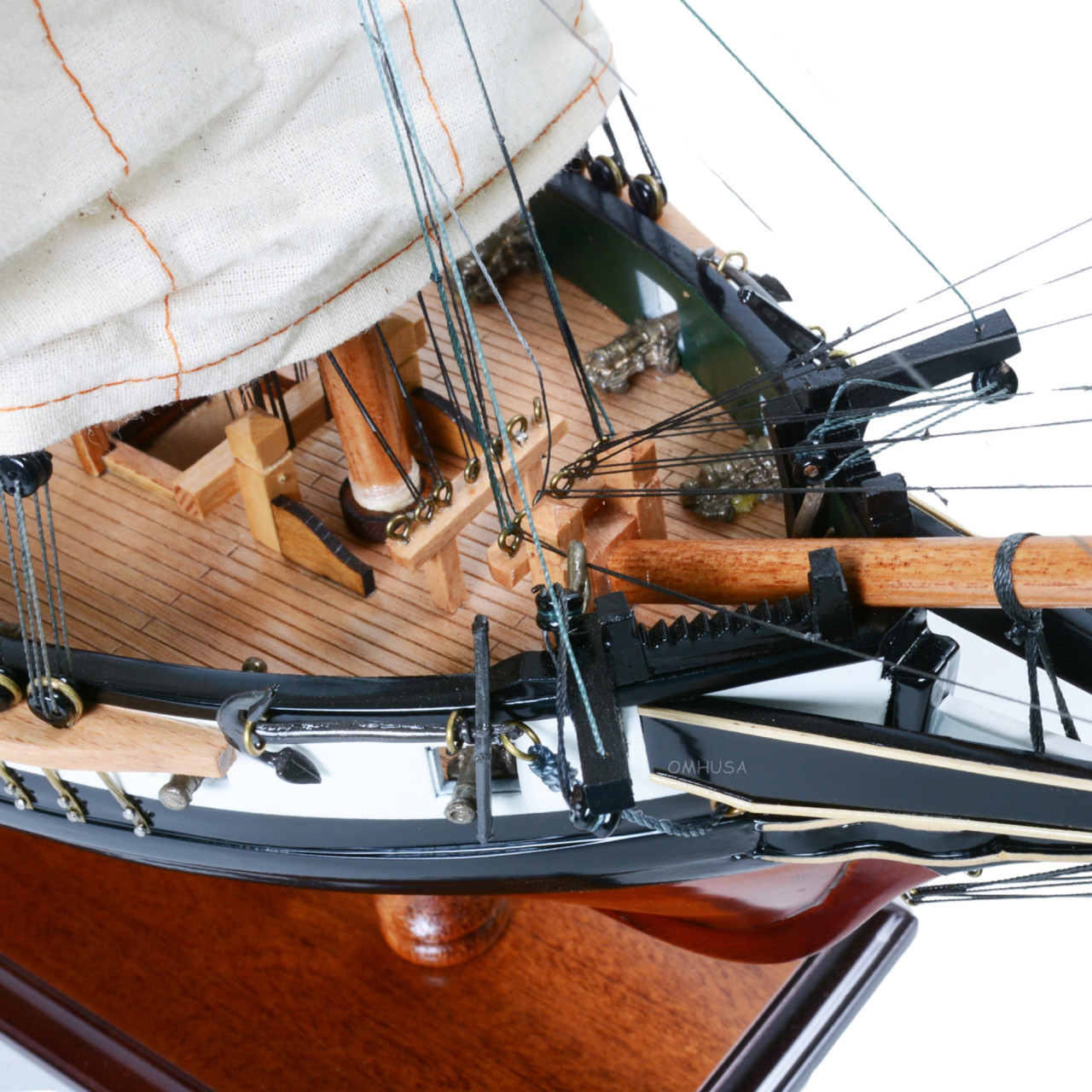 Russian Brig Merkuriy Mercury Painted Tall Ship Wooden Model