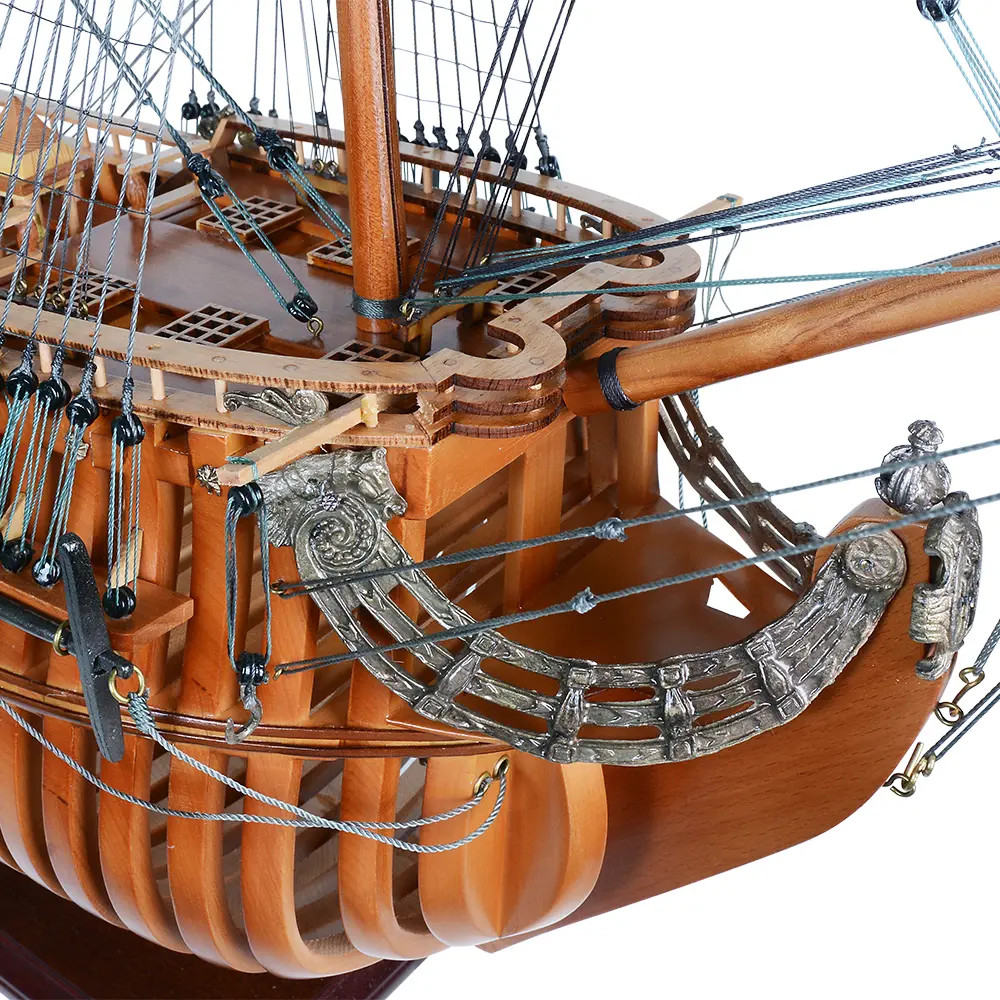 San Felipe Open Hull Cutaway Built Wood Tall Ship Model