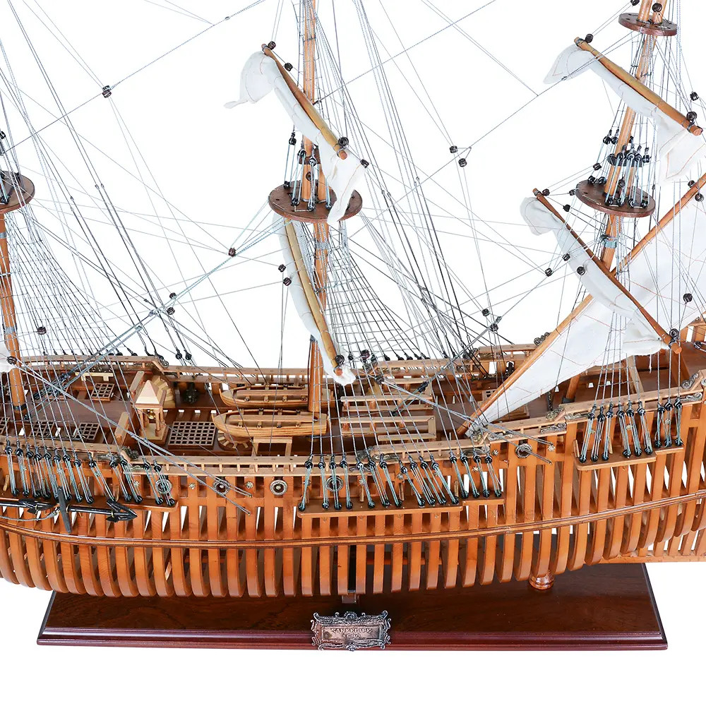 San Felipe Open Hull Cutaway Built Wood Tall Ship Model