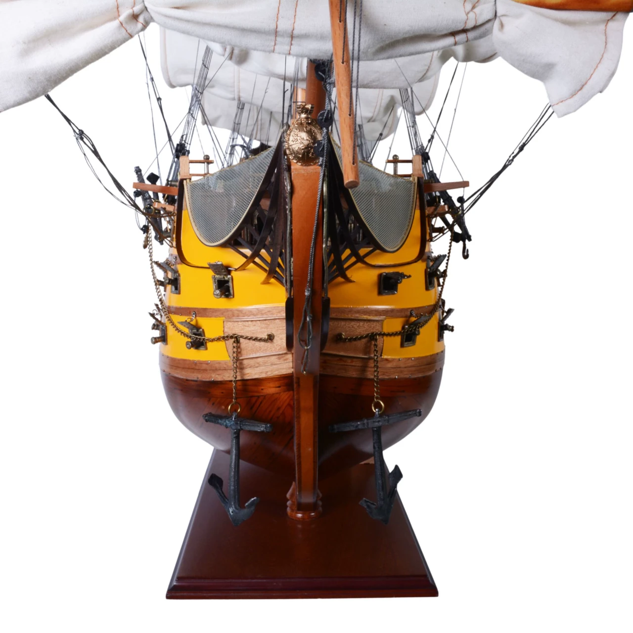 Painted HMS Victory Lord Nelsons Flagship Wooden Model