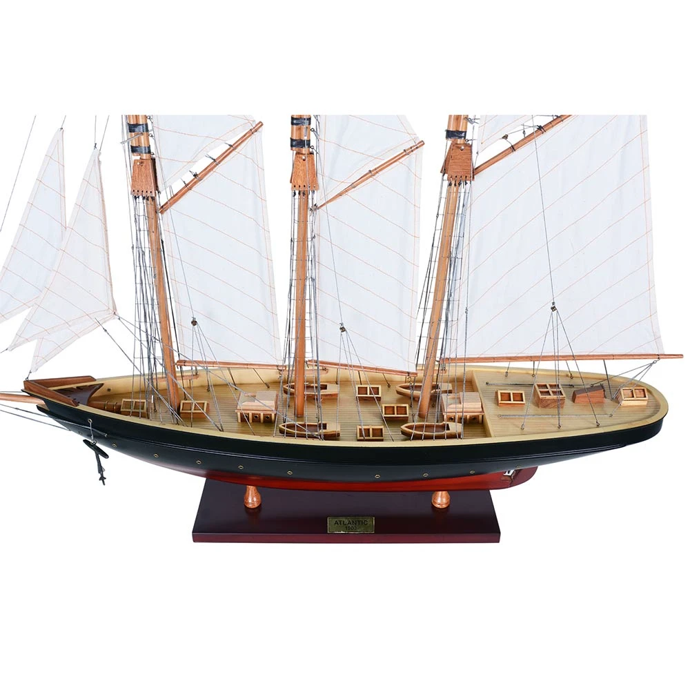 Painted Atlantic Yacht Topsail Gaff Rigged Schooner Model