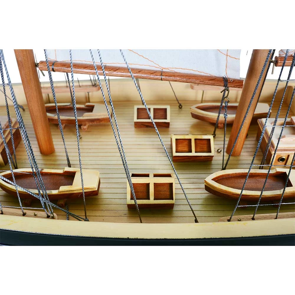 Painted Atlantic Yacht Topsail Gaff Rigged Schooner Model