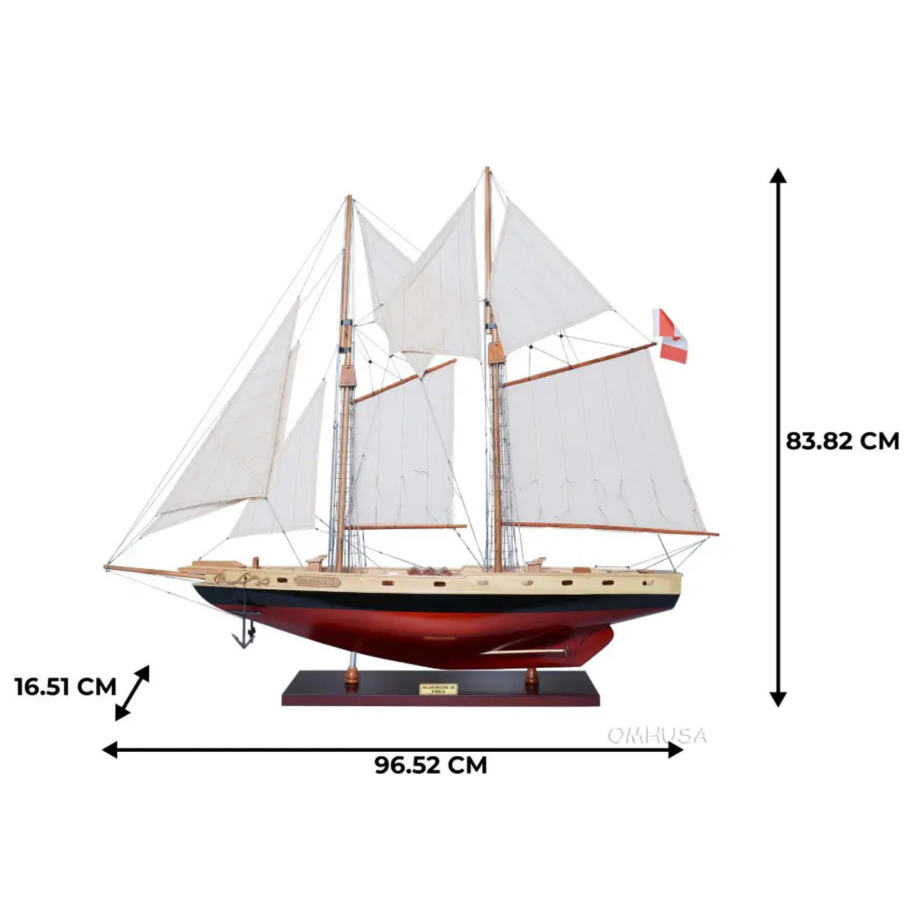 Schooner Bluenose II Wood Ship Model Sailboat