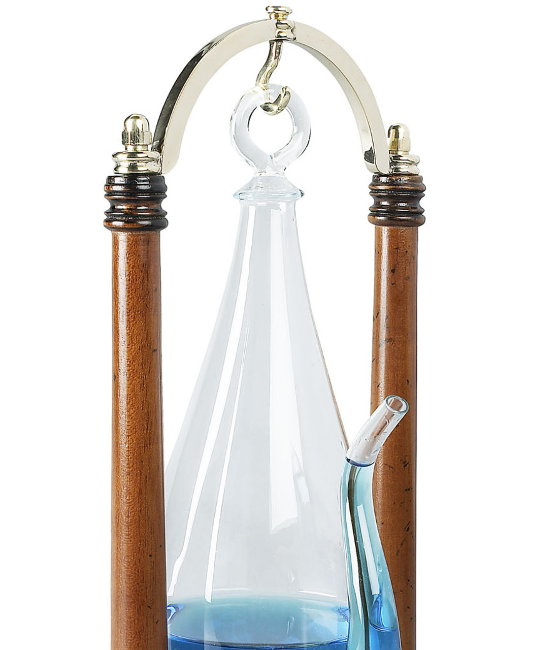 Tabletop Weather Storm Glass 13" Water Barometer Wooden Instrument