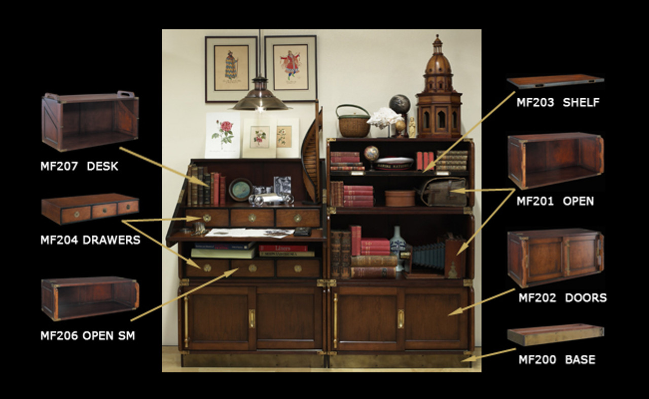 Campaign Style Stacking Unit Desk 32 Wood Bookcase Furniture Captjimscargo
