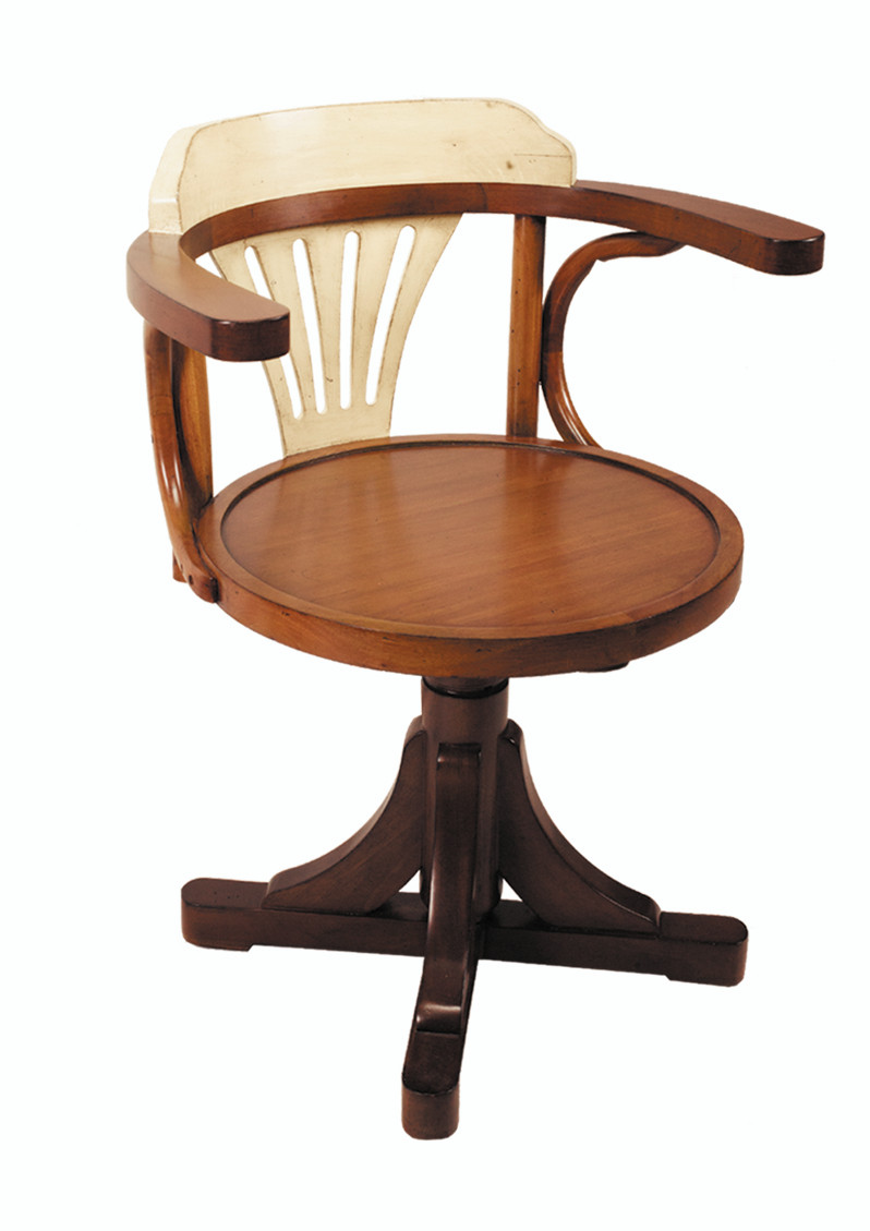 Purser's Office Desk Chair Ivory 31" Wooden Authentic Models