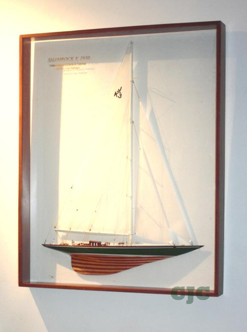 Framed Shamrock Half Model Americas Cup Boat