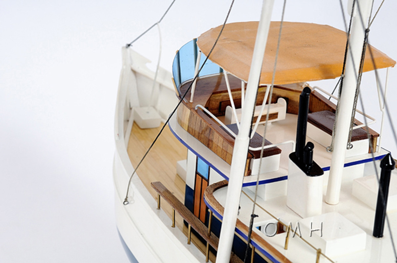 Dickie Walker Trawler Motor Yacht Wooden Model