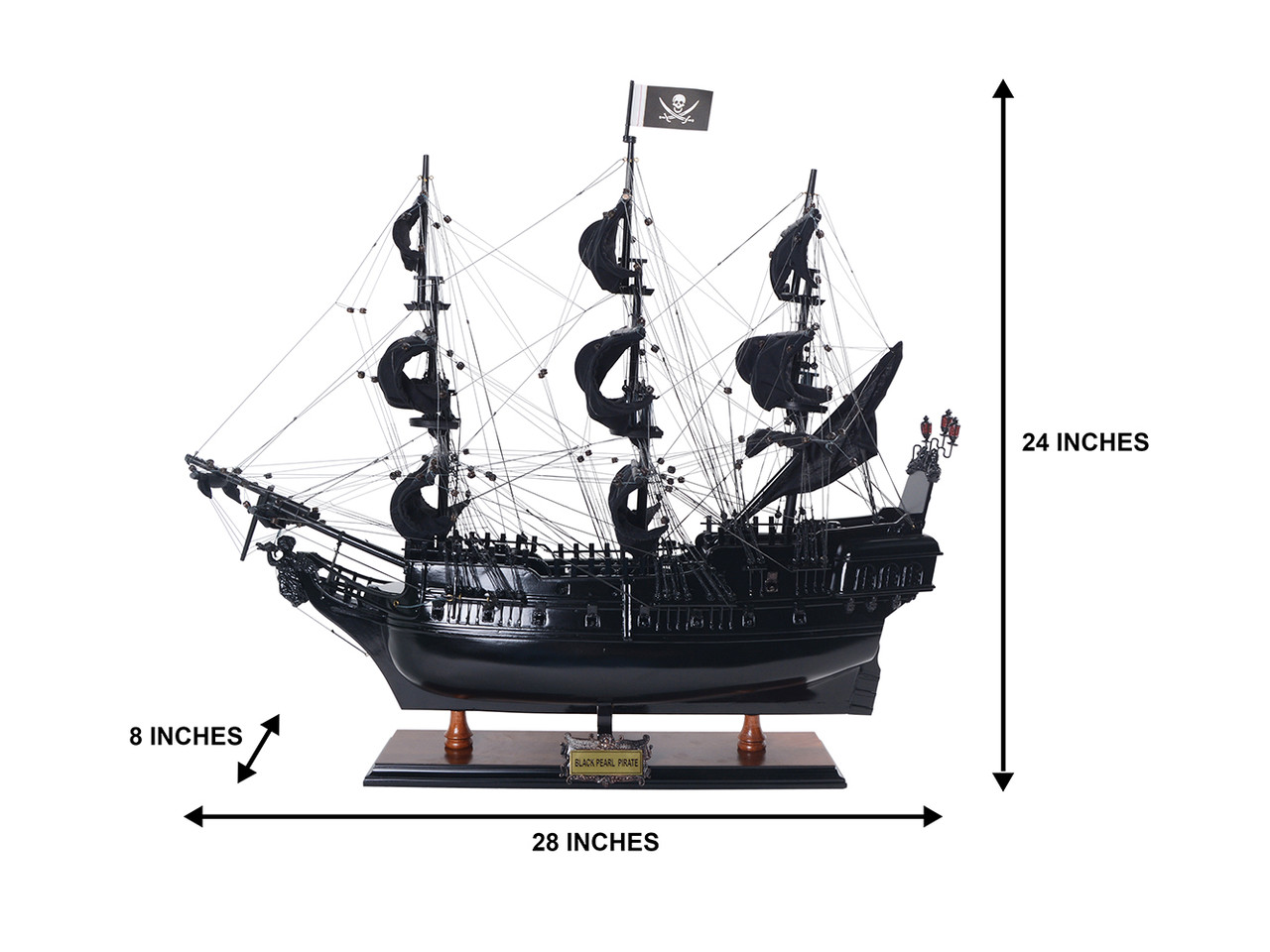 Black Pearl Caribbean Pirate Ship Wood Model