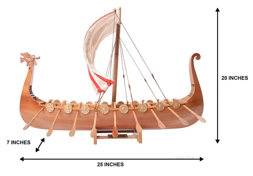 Drakkar Dragon Viking Wood Ship Model Sailboat