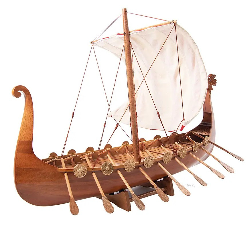 Drakkar Dragon Viking Wood Ship Model Sailboat