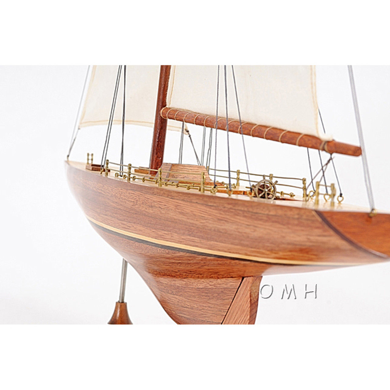 Columbia Yacht Model Americas Cup Wooden Sailboat
