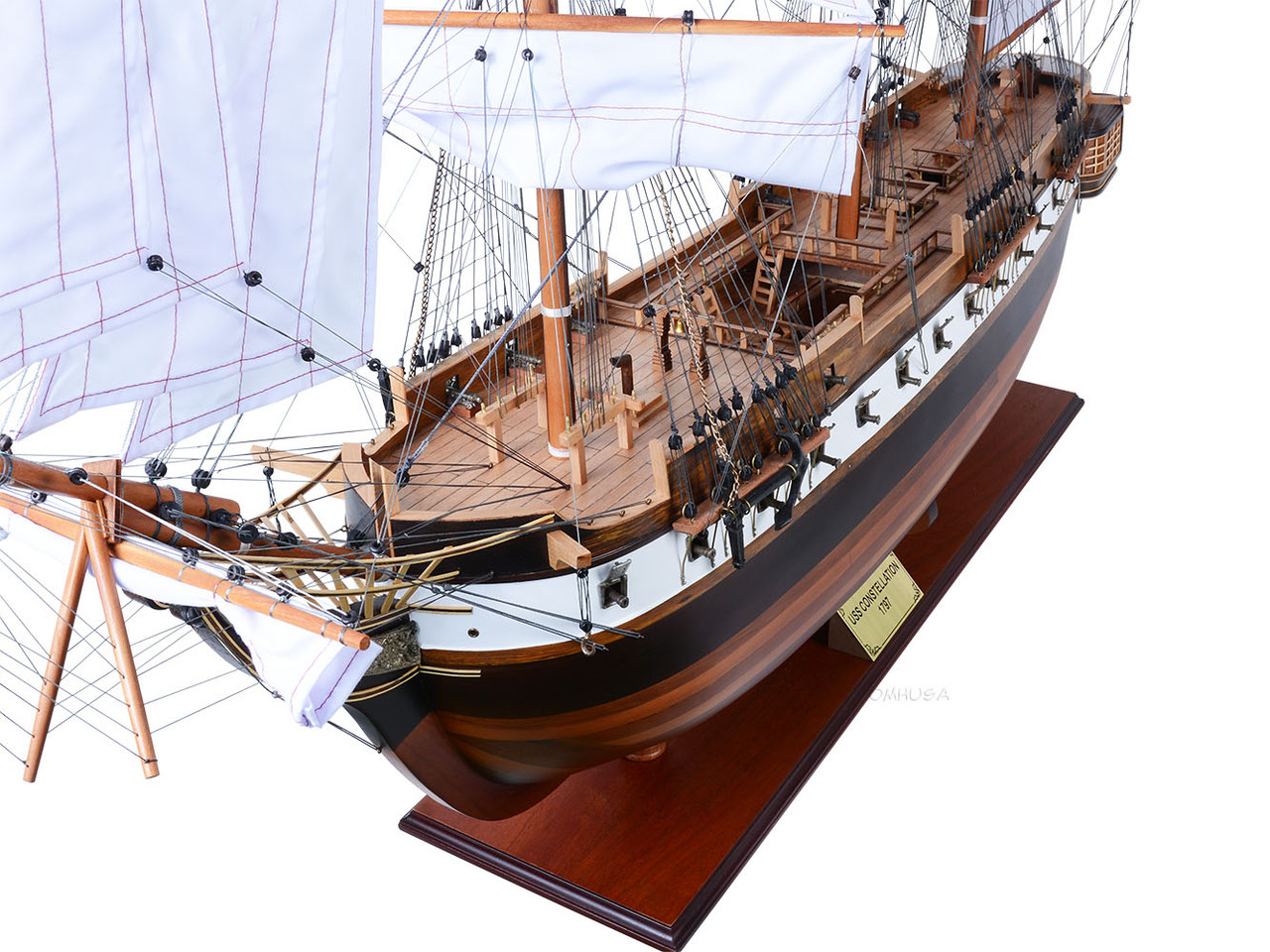 XL USS Constellation Frigate Wood Tall Ship Model 56