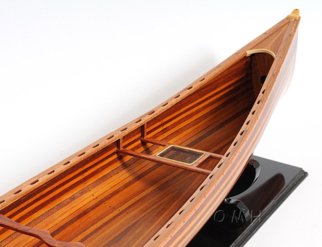Hugh Wooden Strip Built Canadian Canoe Boat Model 44 