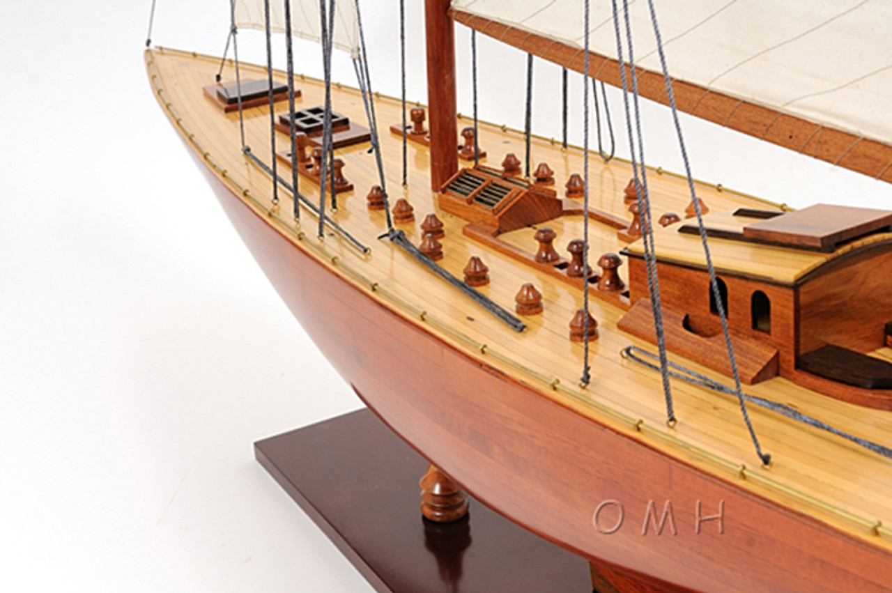 Endeavour Americas Cup Yacht Wood Model Sailboat