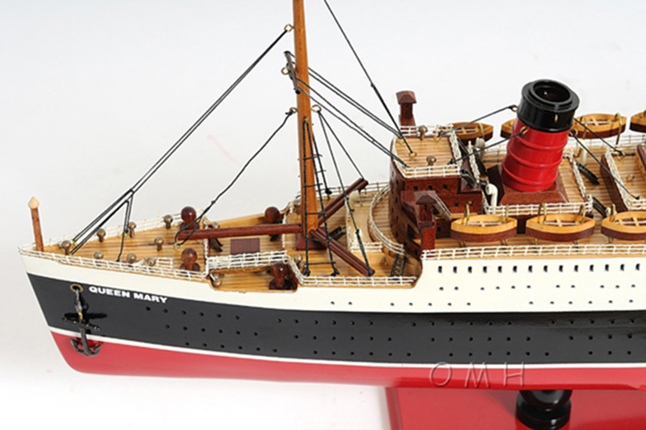RMS Queen Mary Wooden Model Cruise Ship