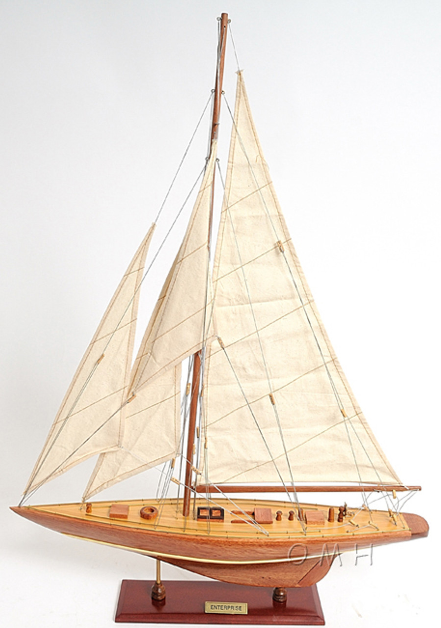 Enterprise America's Cup Yacht J Boat Wooden Model