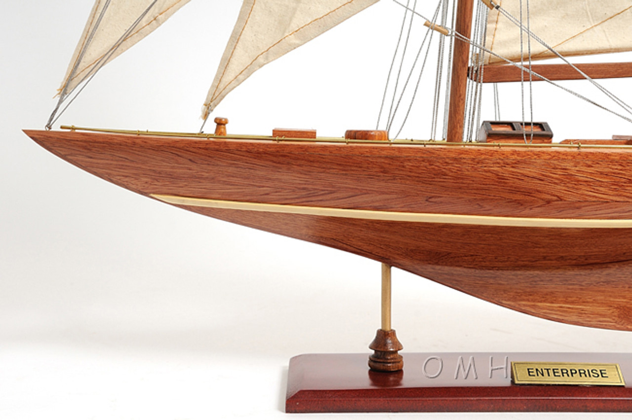 Enterprise America's Cup Yacht J Boat Wooden Model