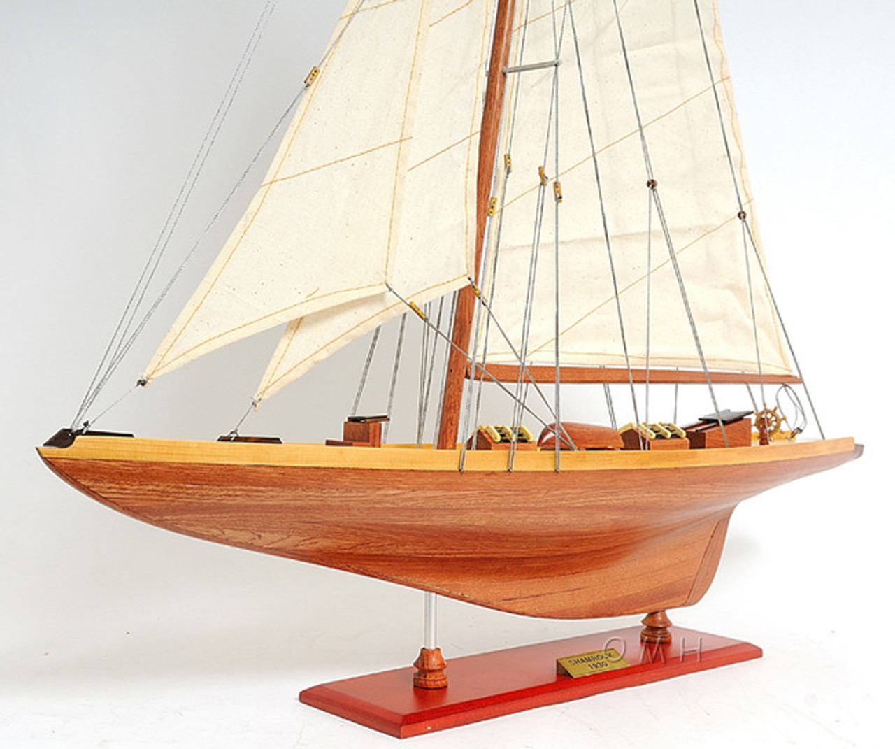 1898 Shamrock I Half Hull Wood Model 35 America's Cup Yacht Sailboat -  CaptJimsCargo