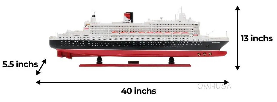 Queen Mary 2 Ocean Liner Wooden Model 40
