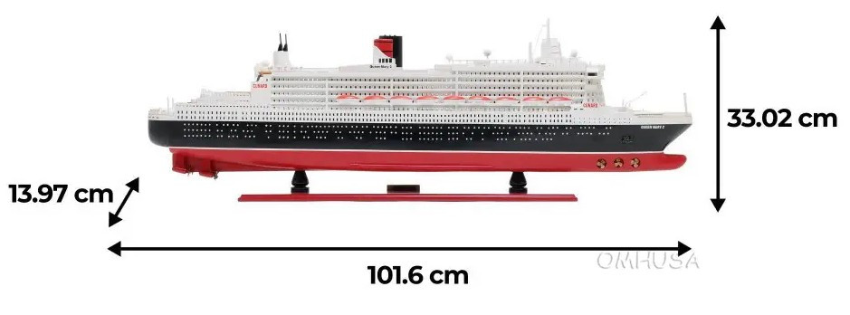Queen Mary 2 Ocean Liner Wooden Model 40