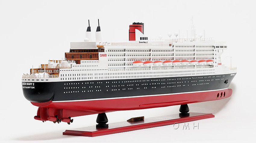 QUEEN MARY 2 大型模型 船　キュナード・ライン社 Queen Mary 2 Ocean Liner Wooden Model 40