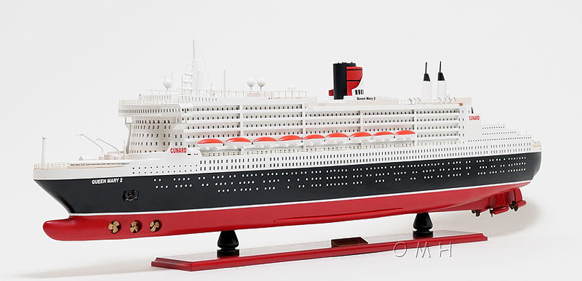 QUEEN MARY 2 大型模型 船　キュナード・ライン社 Queen Mary 2 Ocean Liner Wooden Model 40