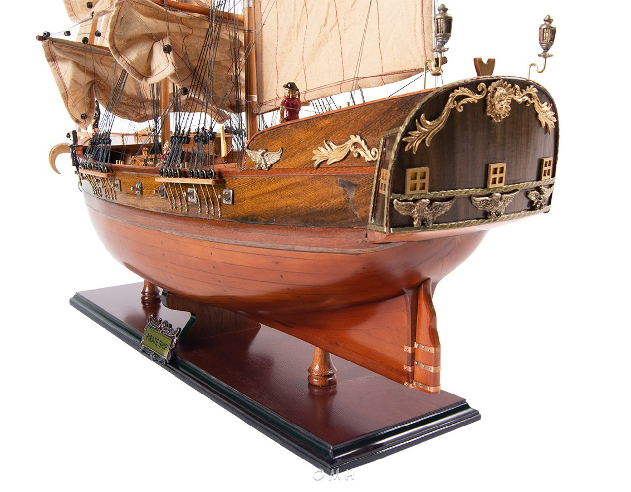 Vintage Wooden Handmade Fishing Boat Model, Wooden Handmade Ship