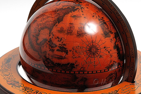 Nautical World Globe Table Top Wooden Stand 8.75" Old World Style