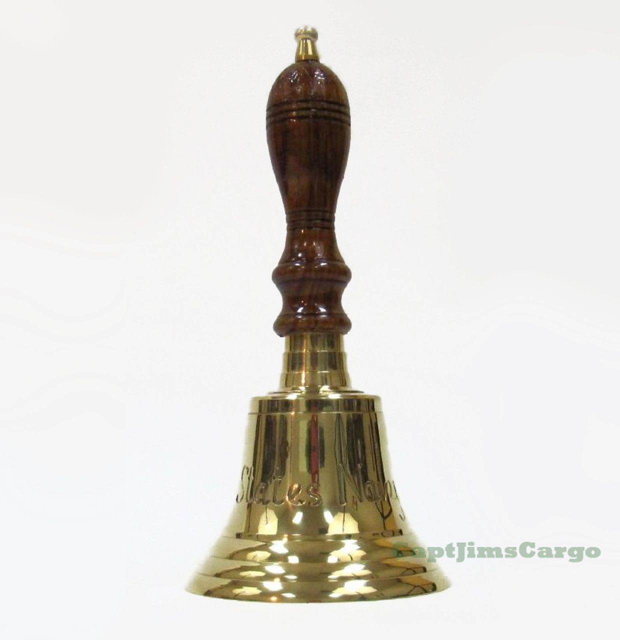 Solid Brass "US Navy" Hand Bell  Nautical Decor 