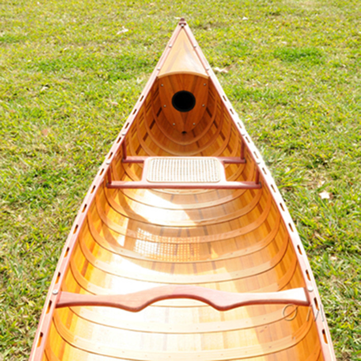 cedar strip built canoe wooden boat 12' woodenboat usa for