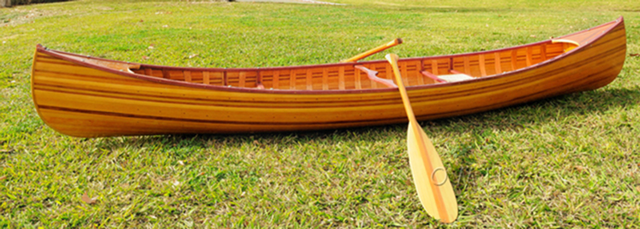 Cedar Strip Built Canoe Wooden Boat