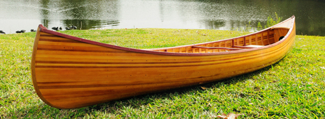 cedar strip built canoe wooden boat 12' woodenboat usa for