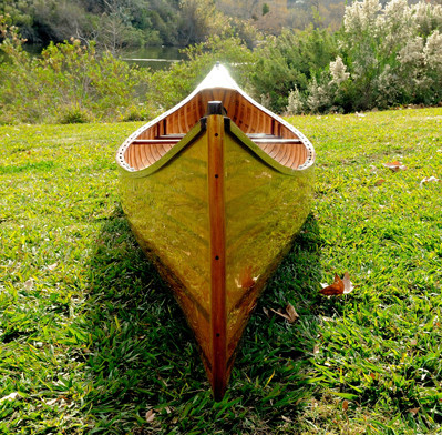 Cedar Wood Strip Built Canoe Boat 18' with Ribs Woodenboat USA