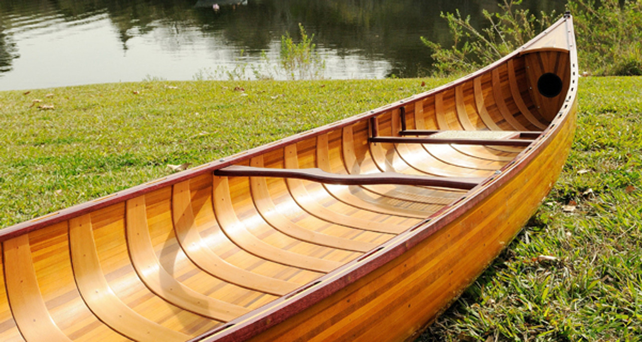 Cedar Wood Strip Built Canoe Boat 18 With Ribs Woodenboat Usa