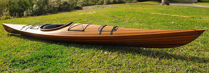 Cedar Wood Strip Built Kayak Wooden 17' Woodenboat USA - CaptJimsCargo