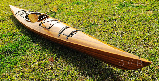 Cedar Wood Strip Built Kayak Wooden 17' Woodenboat USA - CaptJimsCargo