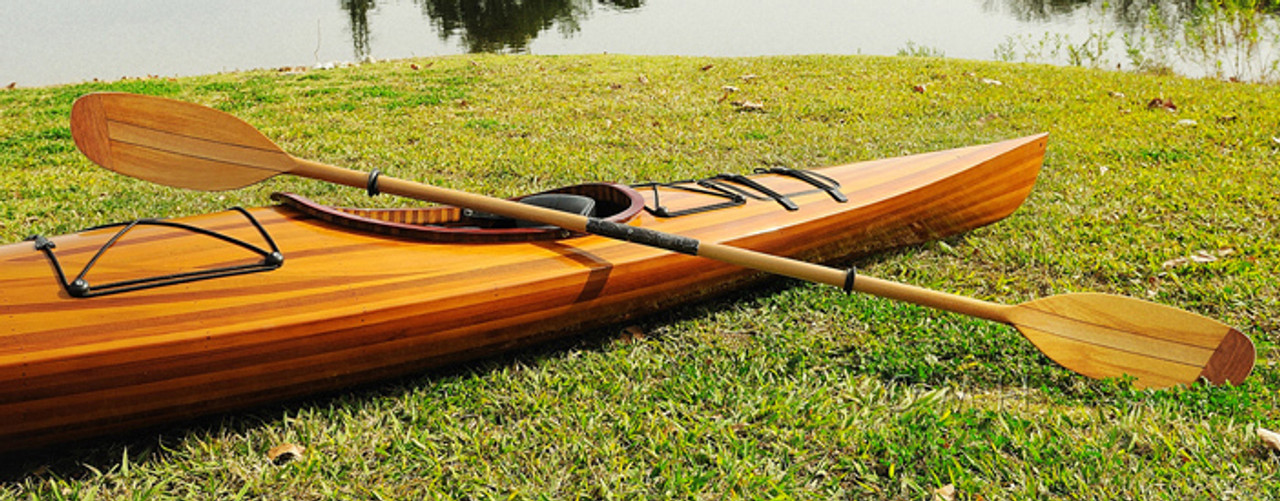 handmade cedar strip built canoe 18' no ribs black stained