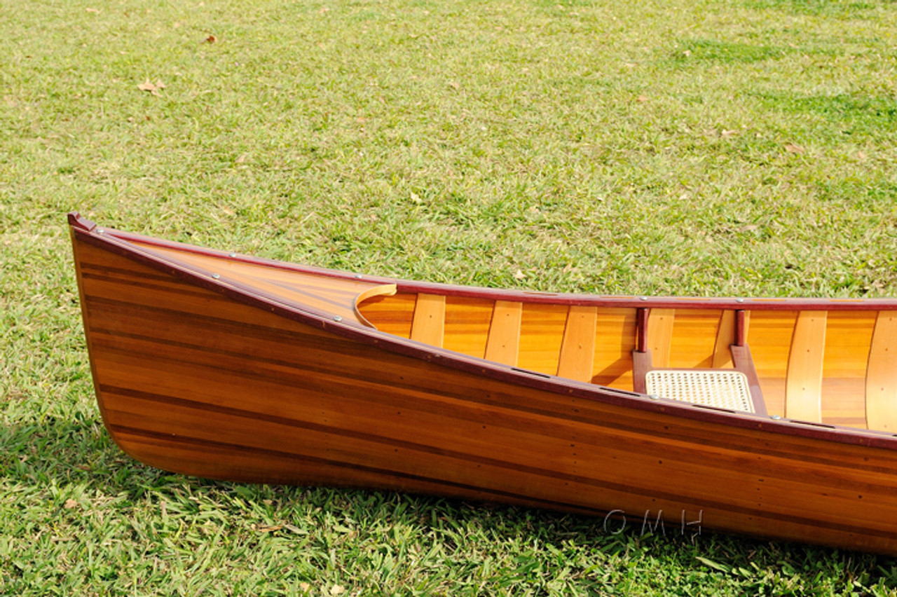 Cedar Strip Built Canoe Wooden Boat 16' With Ribs  Cedar Strip Built Canoe Wooden Boat 16' With Ribs