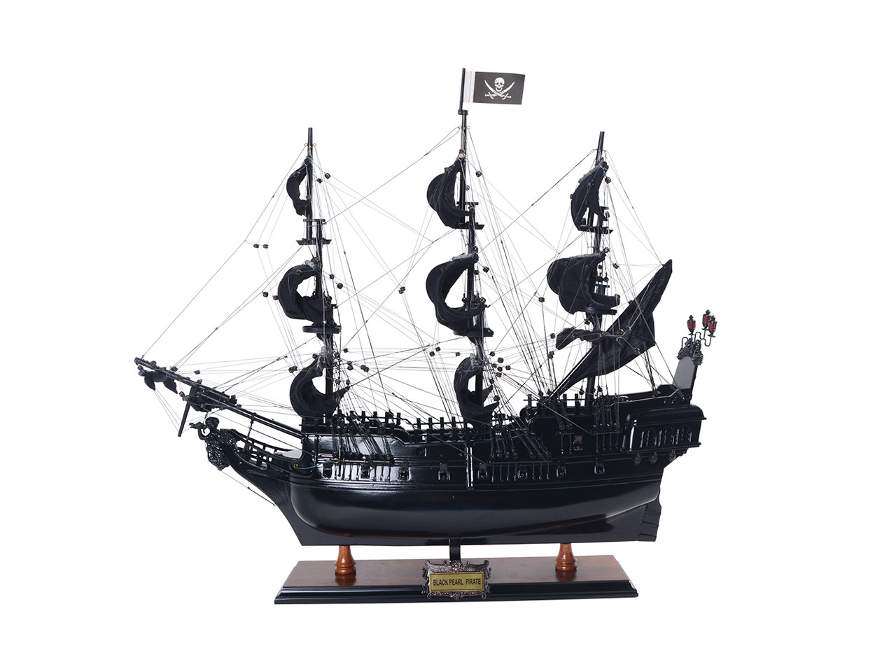Black Pearl Caribbean Pirate Ship Wooden Model 28