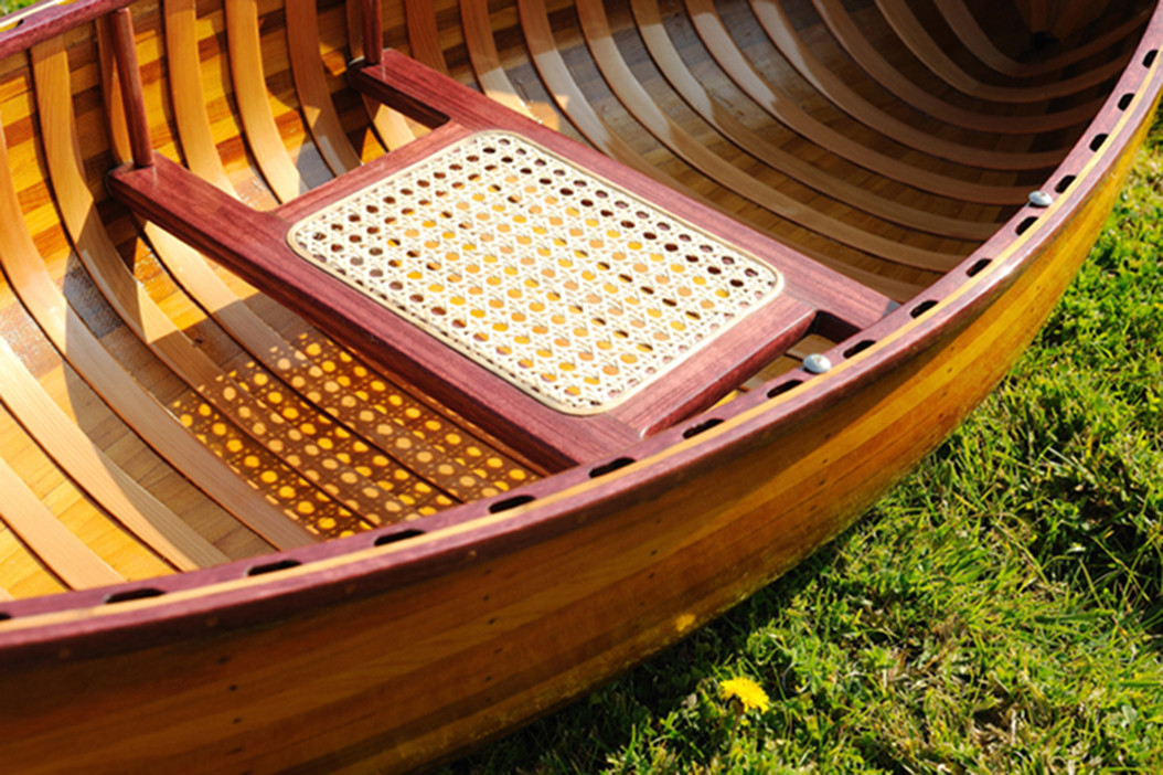 display cedar wood strip canoe 6' wooden model boat w