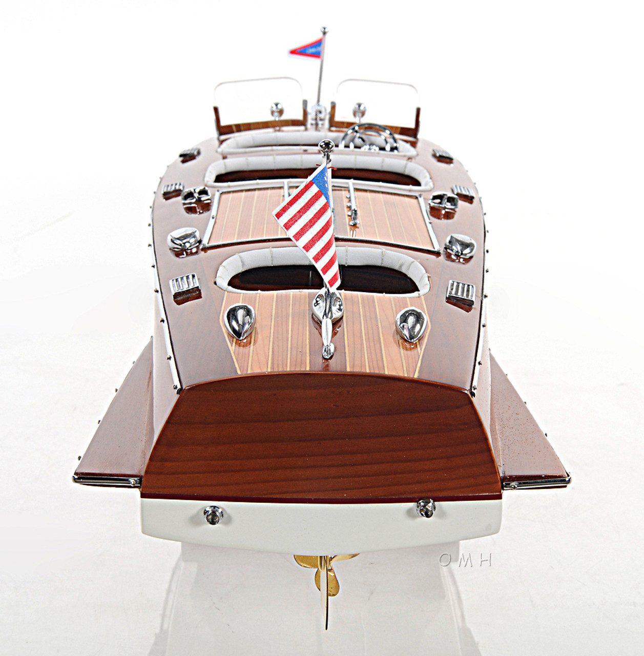 Chris Craft Triple Cockpit Speed Boat Wooden Model