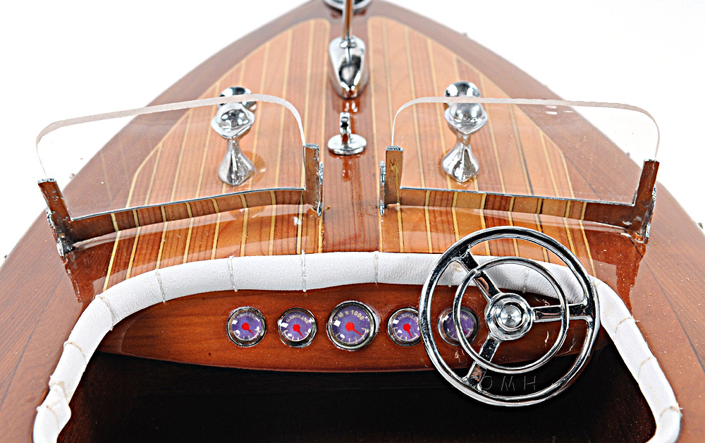 Chris Craft Triple Cockpit Speed Boat Wooden Model 24" Runabout