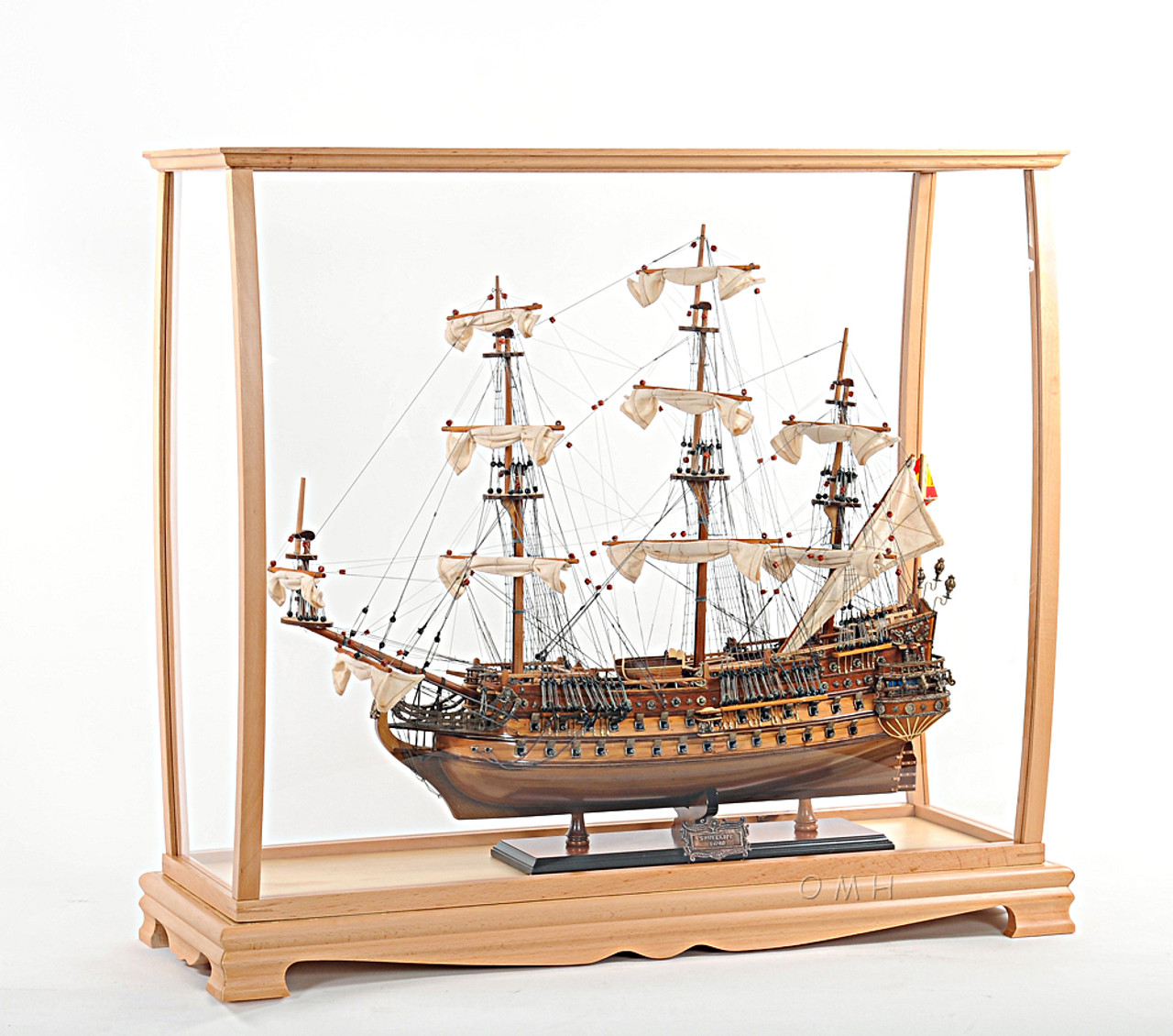 Display Case Tall Ship Boat Sailboat Model