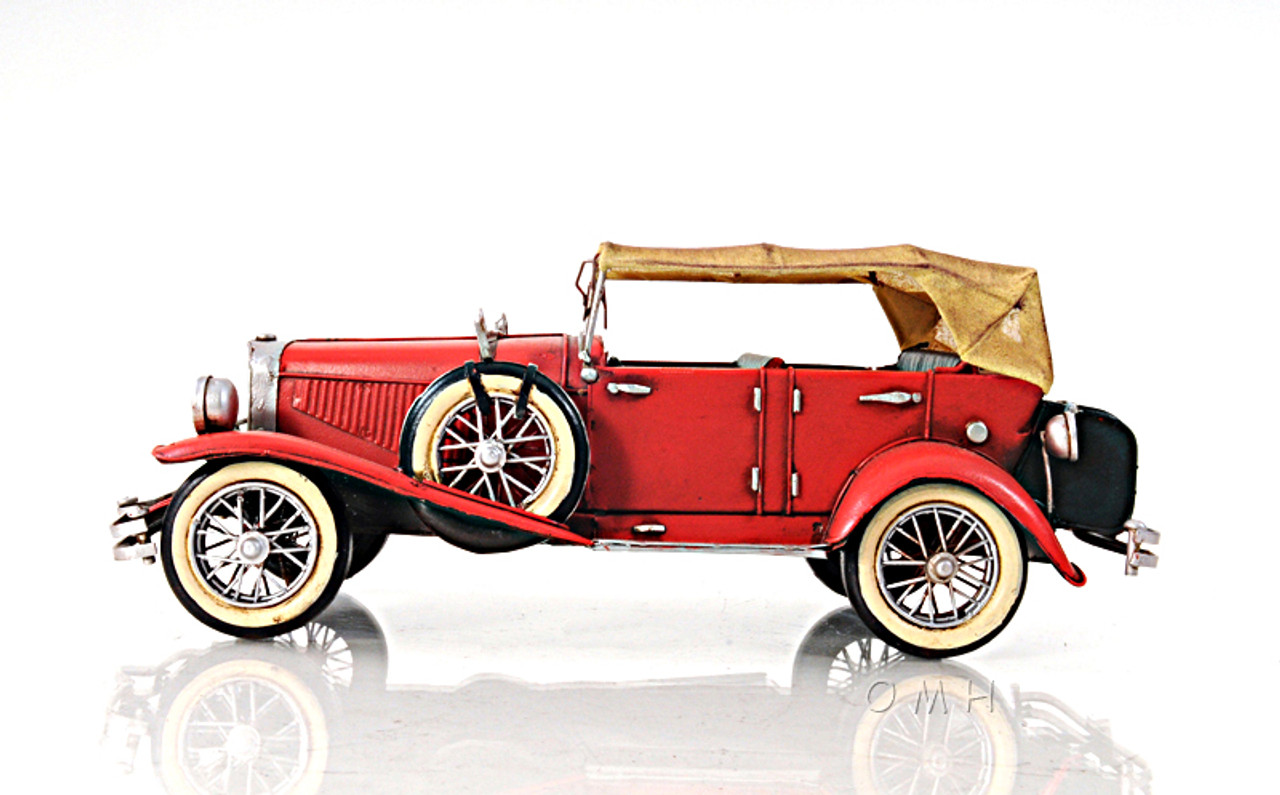 レッドデューセンバーグ 1933 ホビー 模型車 モデルカー 1933 Red Duesenberg SJ Metal Desk Top Car Model 14