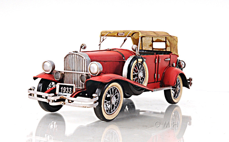 1933DUESENBERG SJ クラシックカー ミニカー 1933 Red Duesenberg SJ Metal Desk Top Car Model 14